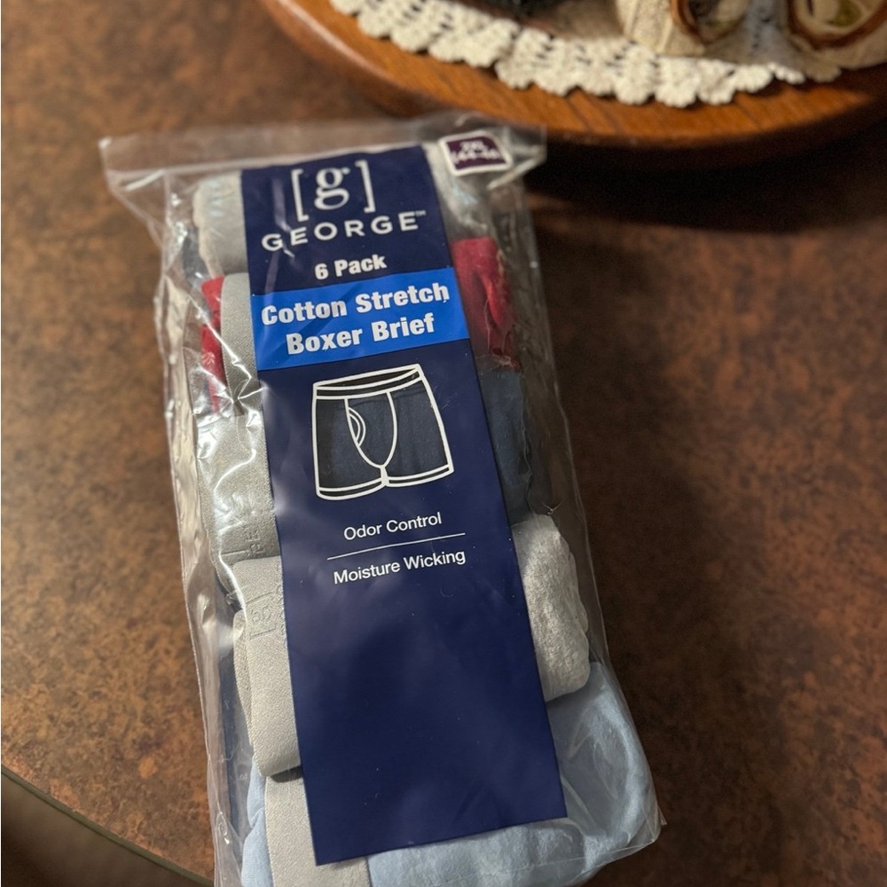 George Men's Cotton Stretch Boxer Briefs - 6 Pack